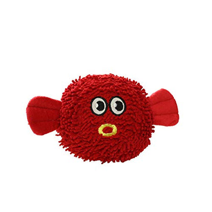 MIGHTY® 2 Pack Microfiber Medium Blowfish Dog Toys | Ultra Durable Plush Toy with Multiple Layers & Reinforced Seams , Washable and Floats , Mighty® Construction - color: 2PK Red Blowfish