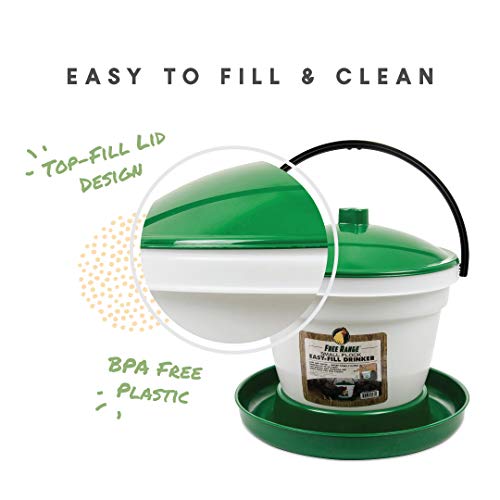Harris Farms Large Flock Easy-Fill Poultry Drinker, Made with BPA-Free Plastic, Top Fill Design, 6.25 Gallon - size: 6.25 gallon