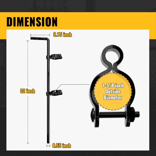 VIVIDA Black Chain Link Drop Rod 1-5/8" x 32", Fence Gate Cane Bolts Drop Rod Pin Latch for Single or Double Gate, Black Chain Link Gate Hardware, 1 Pack - size: 1-5/8" × 32" (1 PACK)