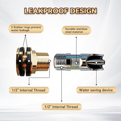 4PCS Pig Water Nipple,Automatic Pig Nipple Drinkers Kit Stainless Steel Pig Nipple Waterer Feeder for Barrel Kit with Brass Water Tank Connectors Hog Water Drinker System for Hog Goat Sows Piglets
