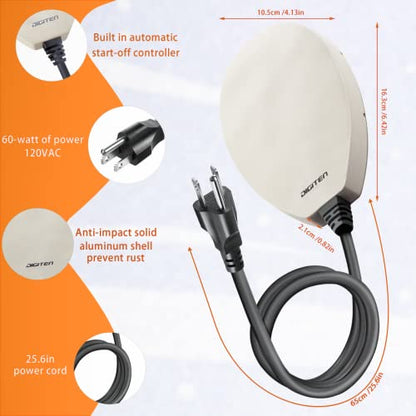 60W Bird Bath Heater, Waterproof Birdbath Deicer for Outdoors, Keep Chicken Waterers from Freezing, Fit in All Kind of Birdbaths 110V 120V