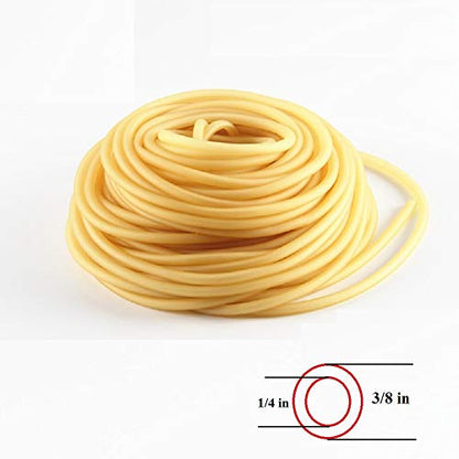 SUCOHANS Latex Tubing, 1/4" I.D. x 3/8" O.D. x 1/16" Wall/Speargun Band Slingshot Catapult Surgical Tube Rubber Hose ONE Continuous Piece - color: Natural, size: 3/8''OD 1/4''ID 10FT