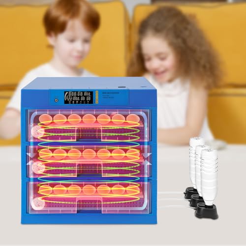 180 Eggs Incubator, Intelligent Automatic Egg Rotating Incubator with Auto Turning and Temperature Humidity Control, Automatic Digital Poultry Hatcher Machine for Chicken Duck Quail Eggs - size: 180 Eggs