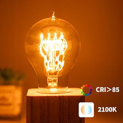 Warm Incandescent Light Bulbs 60 Watt,A19/A60 Vintage Style Edison Bulbs E26,Soft Yellow Light Bulbs,Amber Bulbs,Retro Light Bulb Old Fashioned,Halogen Dimmable Edison Bulb Squirrel Cage 12 Pack - size: 12 Count (Pack of 1)