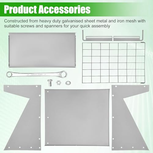 Wall Mount Hay Rack, Goat and Sheep Feeder, Hanging Feeder, Heavy Duty Galvanized Metal 2-in-1 Hay and Grain Feeders, Distance Adjustable Livestock Feeders, Hay Feeders for Goats, Sheep, Horses