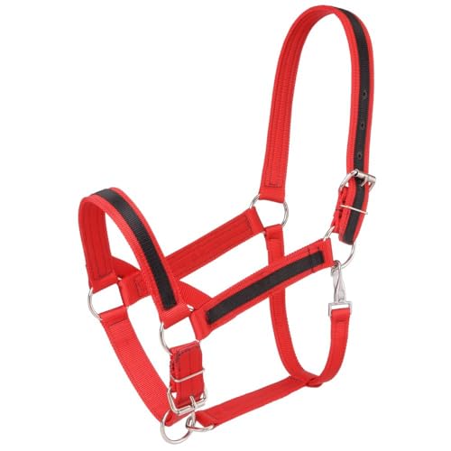 Tough1 Premium Nylon Draft Halter with Overlay - color: Red