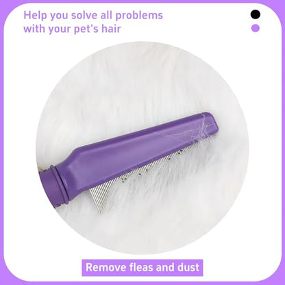 Pet Flea Comb for Dogs & Cats,Removes Tangles & Flea, Tear Stain Removal, Stainless Steel Metal Teeth, Non-slip & Anti-static Rubber Handle, Safe & Gentle Pet Grooming Comb - size: Pet Flea Comb