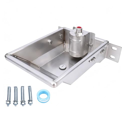 Rengue Automatic Cow Drinking Water Bowl, Stainless Steel Cattle Waterer with Float Valve for Farms and Livestock Animals