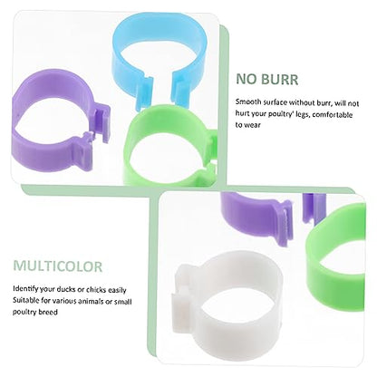MERRYHAPY Bird Leg Band 120pcs Chick Foot Ring Poultry Marking Ring for Chicken Duck Goose Serial Number for Easy Identification Random Color