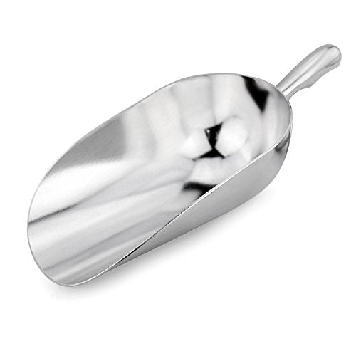 New Star Foodservice 34561 One-Piece Cast Aluminum Round Bottom Bar Ice Flour Utility Scoop, 38-Ounce, Silver (Hand Wash Only) - size: 38-Ounce-1