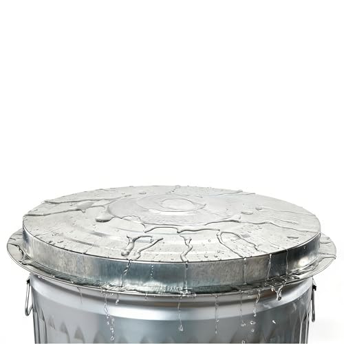 31 Gallon Galvanized Steel Trash Can with Lid Rodent Proof Weather Resistant Heavy Duty Metal Can for Yard Waste and Pet Food Storage
