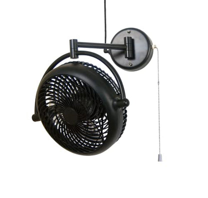 Vento VIVI-DC 10 In. Wall Mount Swivel fan with Folding Arm (Black) - color: Black