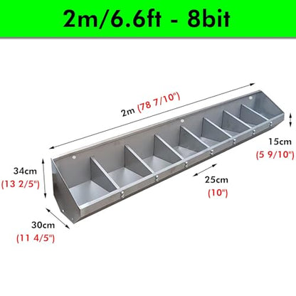 2 3 4 5 6 7 8 Bit Weatherproof Pig Feeders and Waterers, Heavy Duty Pig Feeding Trough for Yard/Farm/Sheds Pen/Pasture, Stainless Steel Feed Poultry Troughs Large(2m/6.6ft - 7bit) - size: 2m/6.6ft - 7bit
