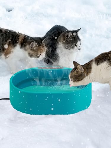 3.7L Heated Water Bowl for Outdoor Dogs Cats - 30W Thermostatic Control Heating Pet Bowl with 6.6Ft Bite-Proof Cord for Winter Chickens - size: 3.7L