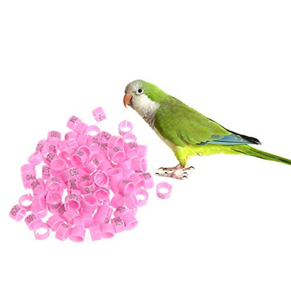 100-Pack 8mm Bird Leg Bands with Numbers Pigeons Foot Bands Clip Rings for Chicken for Quail Poultry