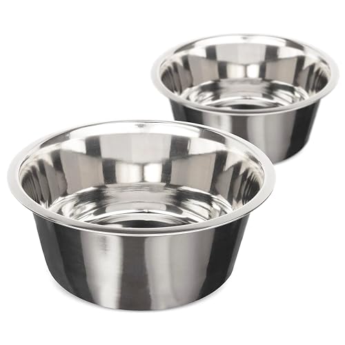 Neater Pet Brands 9 Cup (72 oz.) Stainless Steel Dog Bowls, Set of 2 Neater Feeder Replacement Bowls (Large Deluxe Model), Dog Food Bowl or Water Bowl, Dishwasher Safe Metal Dish for Large Dogs - color: Two Pack, size: 9 Cup