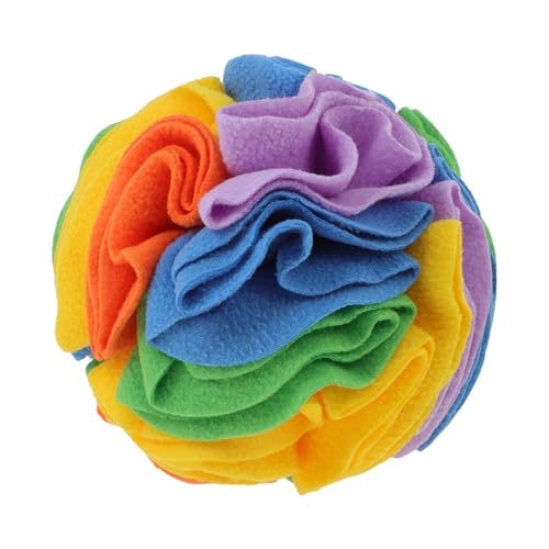 Snuffle Ball for Dogs, Interactive Dog Toys, Colorful, Large | Designed for Small Breeds and Puppies, Machine Washable - color: Bright Rainbow, size: Large