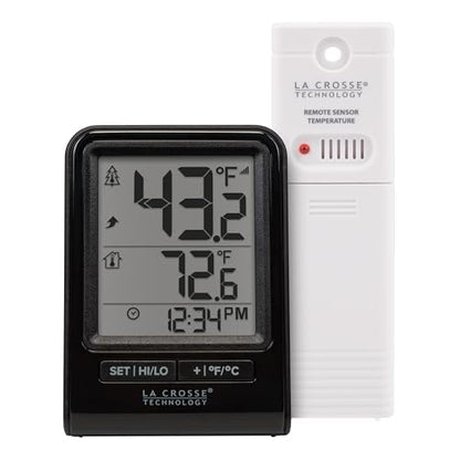 La Crosse Technology 308-1409BNH-CBP Battery Operated Wireless Digital Thermometer - Black - color: Black