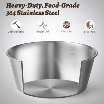 Heavy-Duty Stainless Steel Dog Bowl - Food Grade 304, Rustproof & BPA Free - Easy to Clean, Dishwasher Safe -Large (64oz, 8 Cups) Sizes for Dogs 80-110lbs - color: Basic Bowl, size: 8 Cups