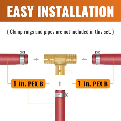 SUNGATOR 3-Pack 1" Pex Tee, 1 Inch Pex Fittings - size: 1" Tee, 3 Pack