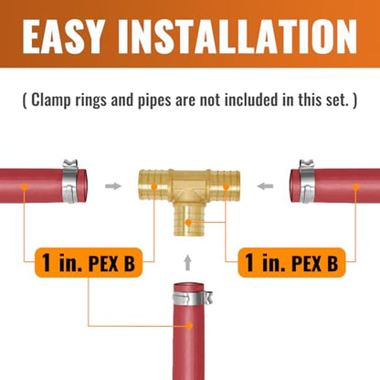 SUNGATOR 3-Pack 1" Pex Tee, 1 Inch Pex Fittings - size: 1" Tee, 3 Pack