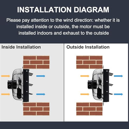 Criditpid 7 Inch Shutter Exhaust Fan with Speed Controller Switch, 576 CFM High Speed Vent Fans, 1700 RPM Wall Mounted Kitchen Exhaust Fans, Vent Fan for Attic, Gable, Shed, Garage Ventilation, Black. - color: with Speed Controller, size: 7 Inch Exhaust F