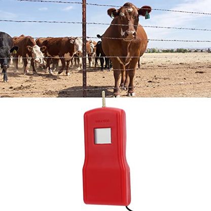 Digital Electrical Fence Voltage Tester, 15KV LCD Electric Fence Voltage Tester Portable Electric Fence Digital Voltmeter for Livestock Farms Gardening Tools (Red)