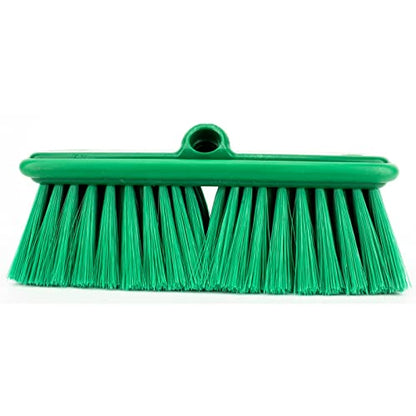 SPARTA Flo-Thru Heavy-Duty Deck Scrub Brush Nylon Bristled, Boat and Floor Scrub Broom with Protective Bumper for Floors and Large Equipment, Plastic, 9.5 Inches, Green - color: Green