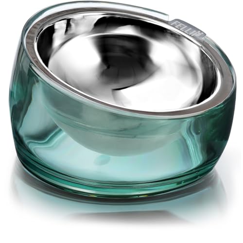 Felli Oblik 15° Tilted Small Animal Bowls for Pet Food & Water 6 oz Stainless Steel Dish Removable, Slanted Metal Plate Feeder for Kitten Puppy Rabbit Bunny Guinchilla Pig (0.75 Cups, Classic) - color: Classic, size: Mini Pet