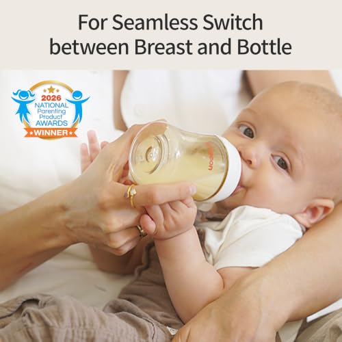 Pigeon PPSU Nursing Baby Bottle Wide Neck, Anti-Colic, Streamlined Body, Natural Feel, Easy to Clean, 8 Oz (Pack of 2), Includes 2pcs M Nipples (3m+) - color: 8 Oz, 2 Packs