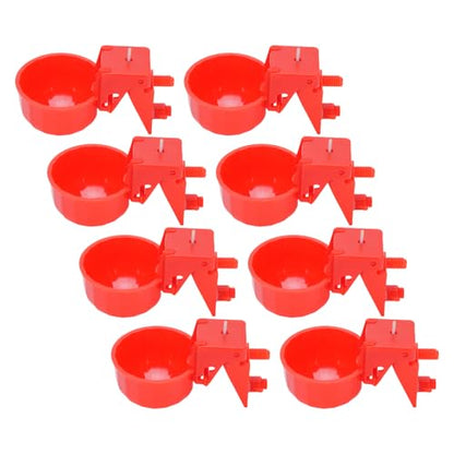 Generic Chicken Watering Cup Robust Plastic Detachable Easy Clean Water Feeder for Poultry Farming 8 Pieces