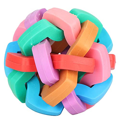 Zerodis Bell Ball Toy for Dogs Puppies Mini Pigs Interactive Squeak Pet Toy with Chew TPR Material Teething Relief Boredom Relief Training Fun (L) - size: L