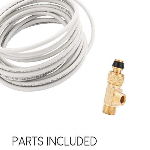 Ice Maker Installation Kit 25 Feet of PEX Tubing for Appliance Water Lines with Stop Tee, 1/4" Compression Fittings, for Potable Drinking Water - size: 25 ft, style: PEX with Stop Tee