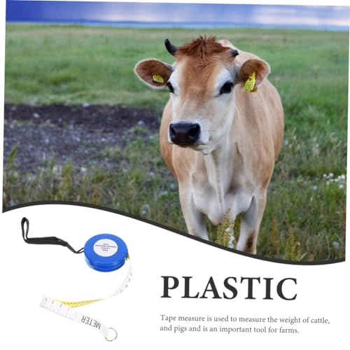 Animal Measuring Tape for Cattle and Goats 2.5M, Blue Livestock Weight and Body Circumference Tape, Sturdy Measuring Tool for Pigs, Horses, and Dairy Cows Style