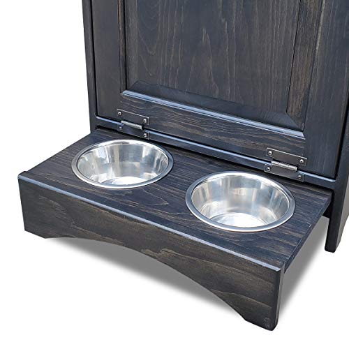 Peaceful Classics Dog Feeder Station - Pet Food Storage Cabinet, Can Hold 35 Lbs of Pet Food (Mocha) - color: Mocha