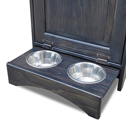 Peaceful Classics Dog Feeder Station - Pet Food Storage Cabinet, Can Hold 35 Lbs of Pet Food (Mocha) - color: Mocha
