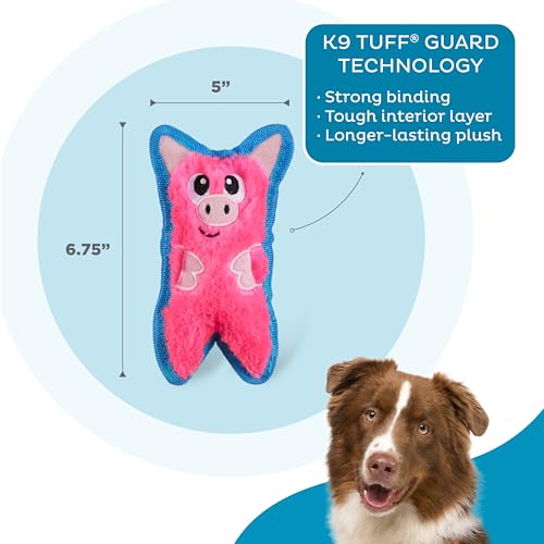Outward Hound Durablez Minis – Squeaky Plush Dog Toy, No Stuffing for Less Mess, Interactive & Tough, Jumbo Squeaker, Puppies & Small Dogs, Pig, 6.8" (Pack of 2) - color: Pig, size: X-Small (Pack of 2)