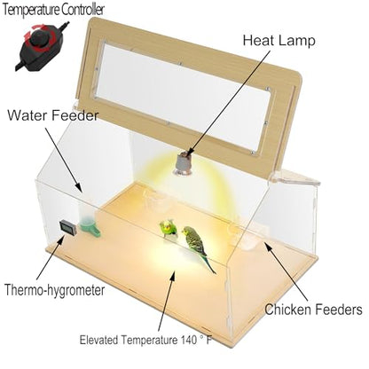 25~40 Newborns Chick Brooder Box Quail Cage Bird Playground Egg Incubator Chick Starter Kit