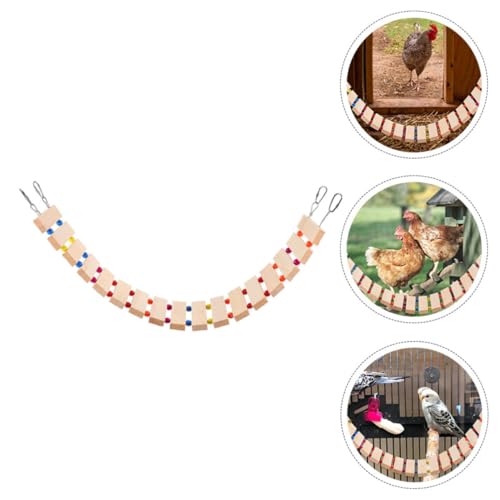 Wooden Bird Ladder for Chickens and Roosters, Natural Wood Chicken Perch with Chewing and Exercise Features, Poultry Coop Accessory for Hens and Birds