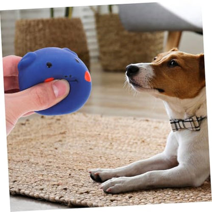 2pcs Pig-Shaped Dog Chew for Dogs and Puppies Squeaky Teething Balls for Dental Health and Interactive Play Indestructible Puppy