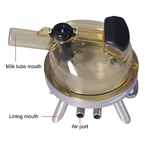 Complete Milking Claw Unit, 400ml Capacity, for Goat Sheep Cow, Stainless Steel Claw, PC Clear Top Cover, Faster and Efficient Milking, for Milking Machine and Milking Parlour