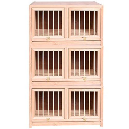 Bird Cage Large Size Solid Wood Pigeon Pairing Cage, Indoor Pigeon Nest Box with Pull Out Tray, Easy to Clean, Need to Install(Natural,23.6IN*3) - size: 23.6IN*3