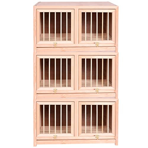 Bird Cage Large Size Solid Wood Pigeon Pairing Cage, Indoor Pigeon Nest Box with Pull Out Tray, Easy to Clean, Need to Install(Natural,23.6IN*3) - size: 23.6IN*3