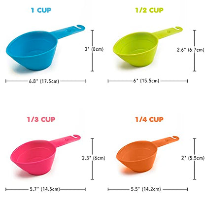 Vila Cat Food Measuring Cups, One Set to Feed Them All - Ideal Scoop Cups for Multi-Pet Homes, Perfect Portion for Your Pets, Easy to Fill and Measure, 4pcs