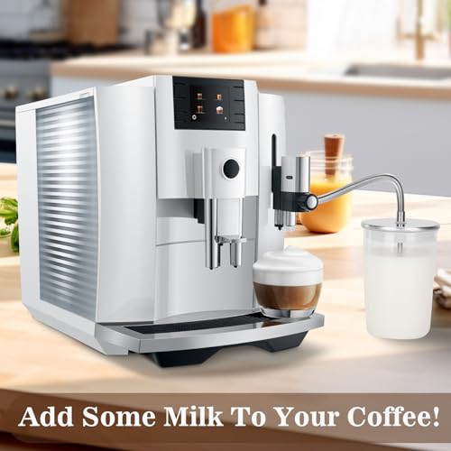 Glass Milk Container for Jura & Stainless Steel Milk Pipe Casing with HP3 Adapter, Compatible with Jura Coffee Machine Models: Z8, Z6, J6, S8, S80, E8, GIGA X8cG2 / X8G2/X3cG2 / X3G2, X8, X10, WE8 - style: Container+ Pipe Casing