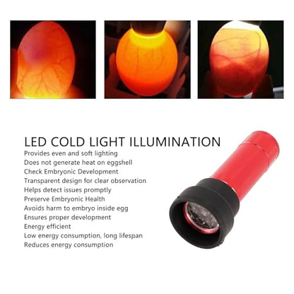 Naroote Egg Candler Tester, LED Egg Candling Light, 3pcs Candler with Cool Soft Lighting, Ideal for Monitoring Eggs Development & No Heat Damage