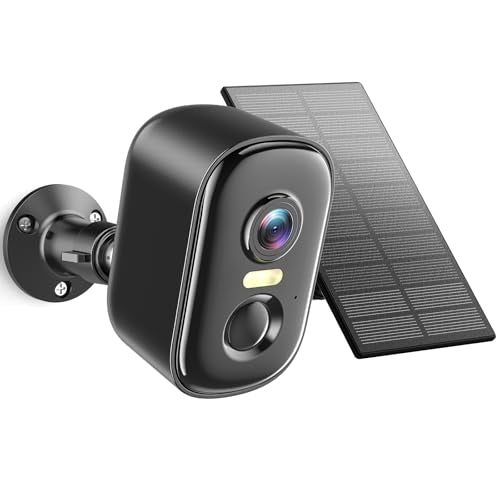 MISECU Solar Camera Outdoor Wireless, 2K Battery Powered WiFi Cameras for Home Security, Solar Powered Security Camera with AI Motion Detection, Color Night Vision, Two-Way Talk, IP66 Weatherproof - color: Black, size: Solar Cam