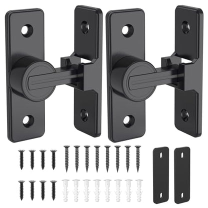 Barn Door Lock Hardware, Heavy Duty 90 Degree Flip Latch Privacy Lock, Zinc Alloy Sliding Barn Door Latch for Bathroom, Bedroom, Closet, Garage, Shed and Gate (Matte Black-2PCS) - color: Matte Black-2PCS