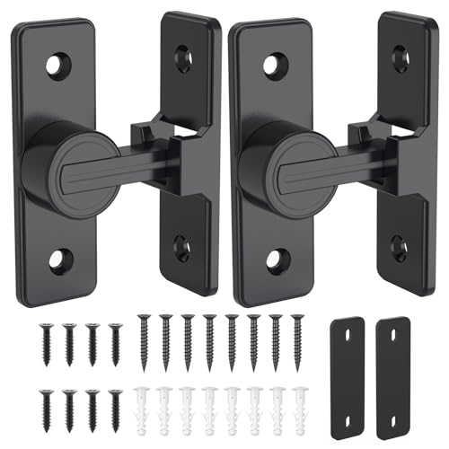 Barn Door Lock Hardware, Heavy Duty 90 Degree Flip Latch Privacy Lock, Zinc Alloy Sliding Barn Door Latch for Bathroom, Bedroom, Closet, Garage, Shed and Gate (Matte Black-2PCS) - color: Matte Black-2PCS