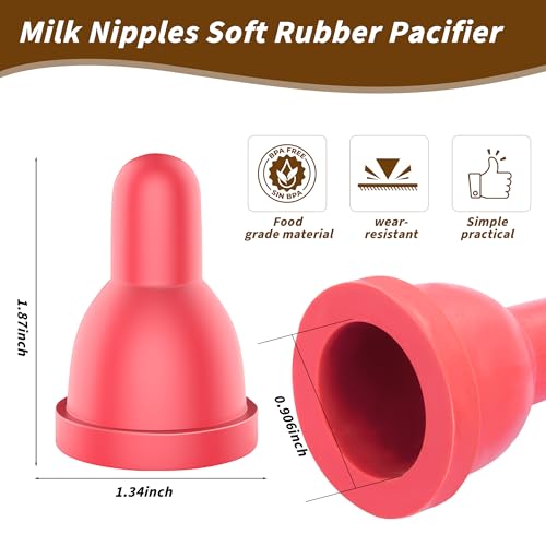 12Pcs Sheep Goat Lamb Milk Nipples Soft Rubber Pacifier for Small Animal Feed Orphaned Lamb - size: 12PCS Lamb pacifier